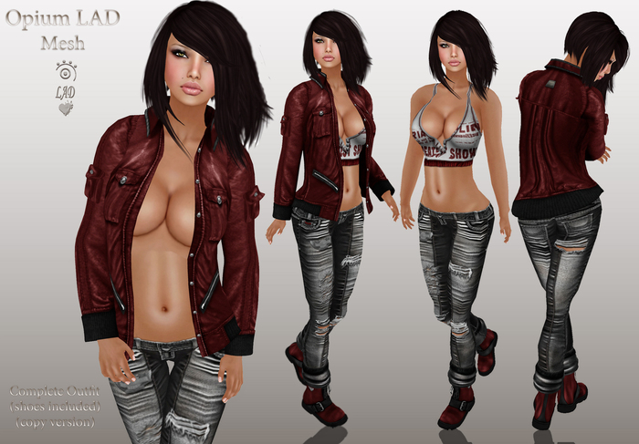 Second Life Marketplace - Opium Street Punk Red Female (copy) (boxed)